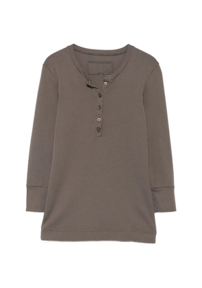 Private 0204 buttoned Henley T-shirt - Brown