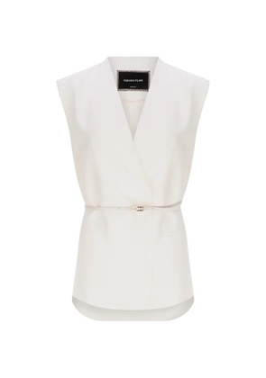 Fabiana Filippi V-neck belted waistcoat - White