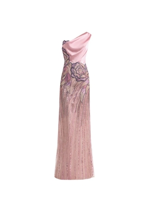 Gemy Maalouf one-shoulder embellished maxi dress - Pink