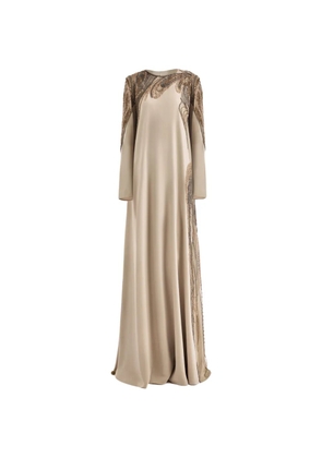 Gemy Maalouf asymmetrical beading maxi dress - Neutrals