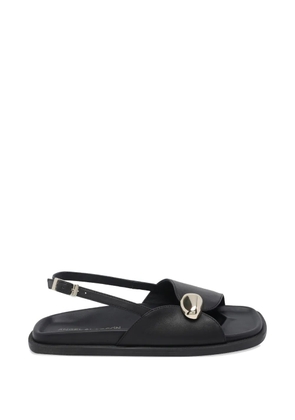 ANGEL ALARCON square-toe buckle sandals - Black