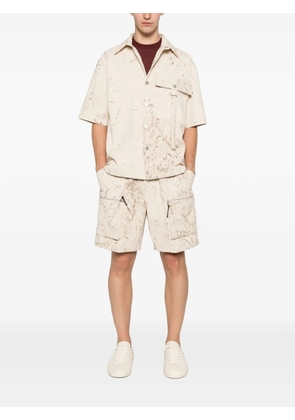 YES LONDON marbled-print pocket shirt - Neutrals