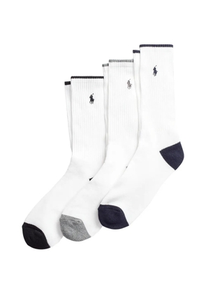 Polo Ralph Lauren ribbed logo socks (set of three) - White
