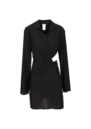 Amazuìn Ines cut-out draped mini dress - Black