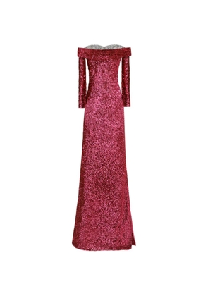 Gemy Maalouf beaded-neckline maxi dress - Pink