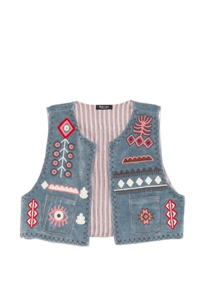 BLAKLACE embroidered sleeveless waistcoat - Blue