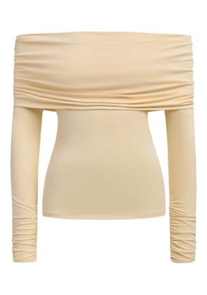 12 STOREEZ draped off-shoulder top - Neutrals