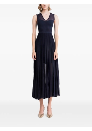 Gemy Maalouf pleated V-neck midi dress - Blue