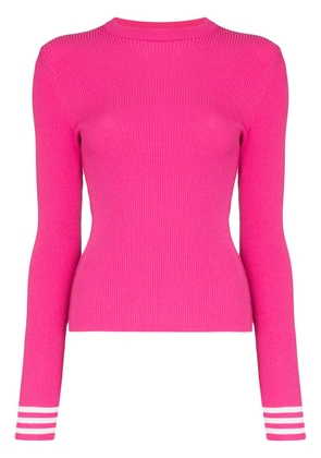 Off-White knitted logo tape top - Pink