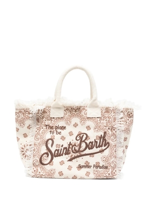 MC2 Saint Barth Vanity paisley-print frayed tote bag - Neutrals