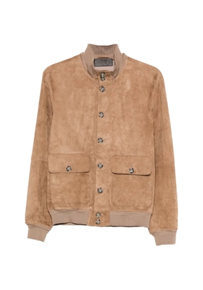 The Jackie Leathers suede bomber jacket - Neutrals