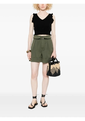 PINKO Judo belted shorts - Green