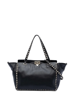 Valentino Garavani Pre-Owned 2000-2017 Medium Leather Rockstud Trapeze satchel - Black