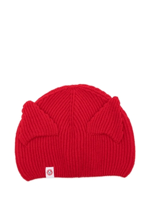 Charles Jeffrey Loverboy ears-detail beanie hat - Red