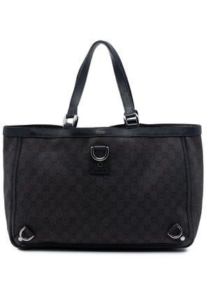 Gucci Pre-Owned 2016-2026 GG Denim Abbey D Ring tote bag - Black