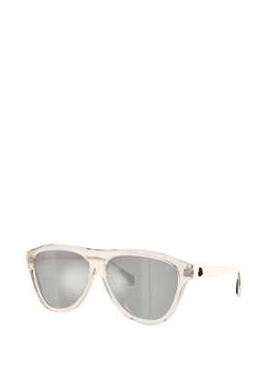 Moncler Eyewear Incline geometric-frame sunglasses - Neutrals