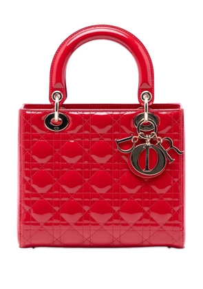 Christian Dior Pre-Owned 2017 Medium Patent Cannage Lady Dior satchel - Red