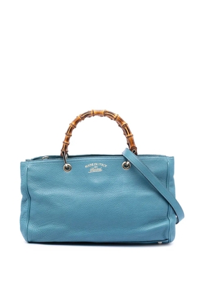 Gucci Pre-Owned 2016-2026 Medium Calfskin Bamboo Shopper satchel - Blue