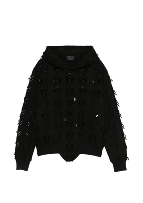 JUNTAE KIM laser-slashed hoodie - Black
