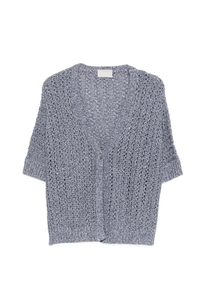 Hemisphere open-knit cardigan - Blue