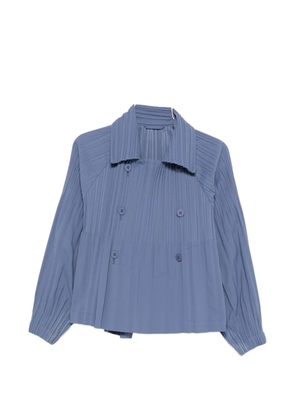 Pleats Please Issey Miyake pleated button jacket - Blue
