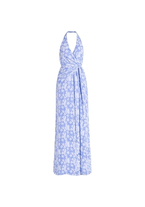 Temperley London floral halter dress - Blue