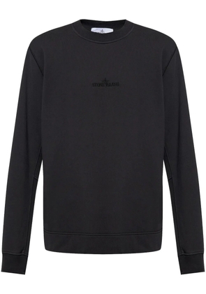 Stone Island logo-embroidered sweatshirt - Black
