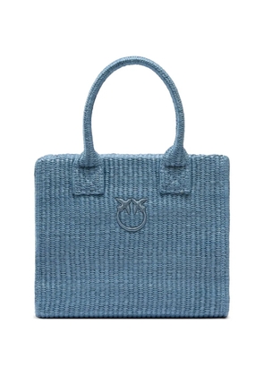 PINKO woven Love Birds tote bag - Blue