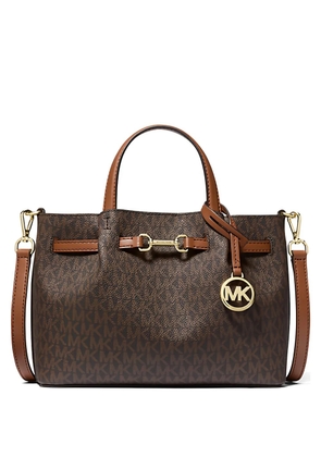 Michael Kors monogram-print horsebit tote bag - Brown
