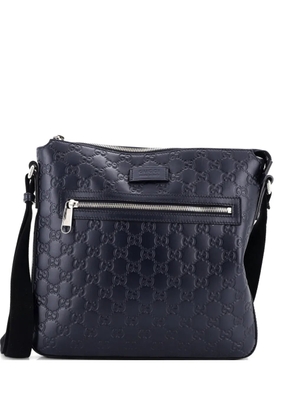 Gucci Pre-Owned Signature Zip Messenger Bag Guccissima Leather Medium crossbody bag - Blue