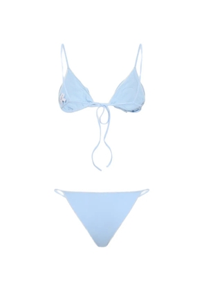 La Reveche floral-appliqué bikini - Blue