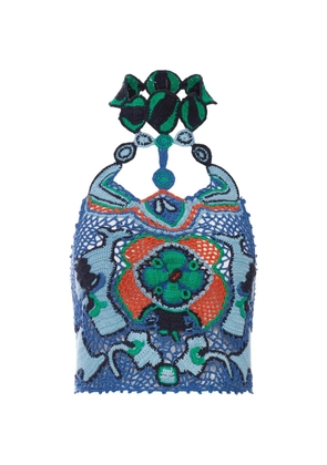 ETRO crochet-knit crop top - Blue