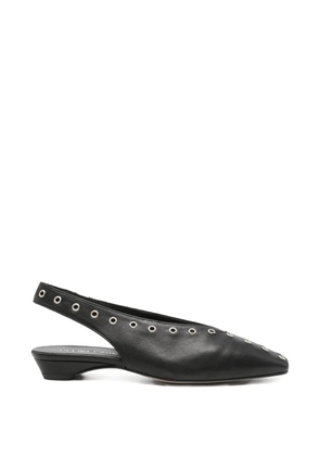 Pedro Miralles eyelet-embellishment mules - Black