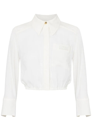 Elisabetta Franchi georgette cropped blouse - White