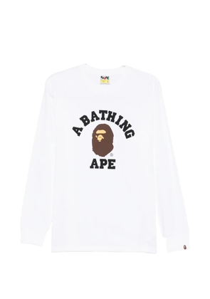 A BATHING APE® logo-detail long-sleeve sweatshirt - White