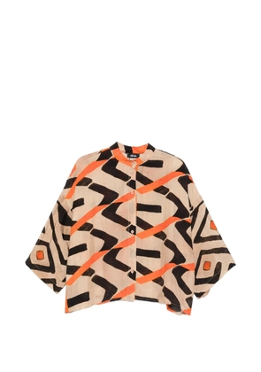 DIXIE abstract-print cotton shirt - Neutrals