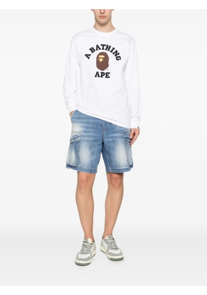 A BATHING APE® logo-detail long-sleeve sweatshirt - White
