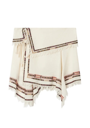 ISABEL MARANT Feriel embroidered fringed skirt - Neutrals