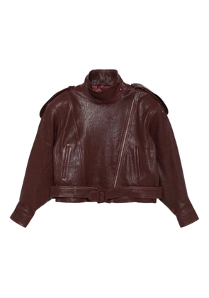 ducie grained leather jacket - Red