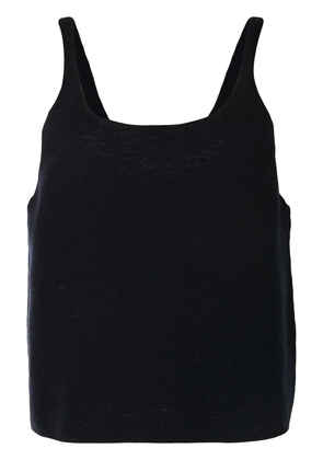 Tibi scoop neck boiled wool sweater - Blue