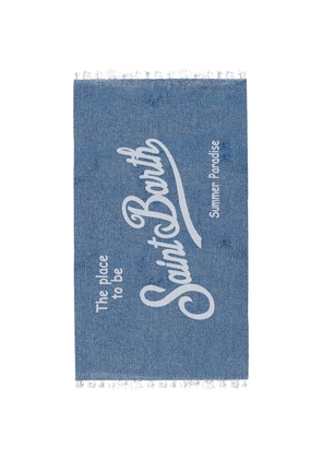 MC2 Saint Barth Foutas fringed beach towel - Blue