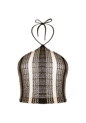 Missoni striped-pattern halterneck top - Black