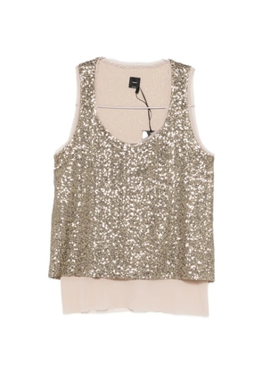 PINKO sequin-embellished layered top - Gold