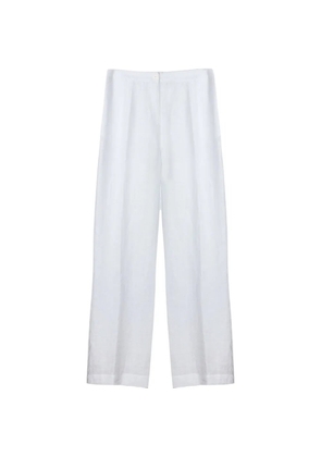 Purotatto linen wide-leg trousers - White