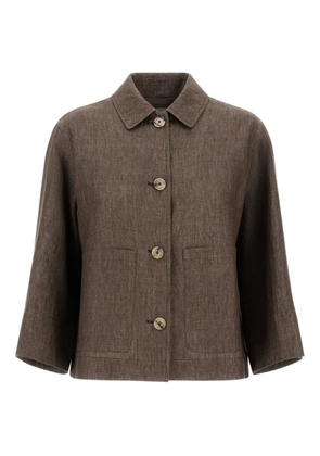 Herno button-fastening linen jacket - Brown