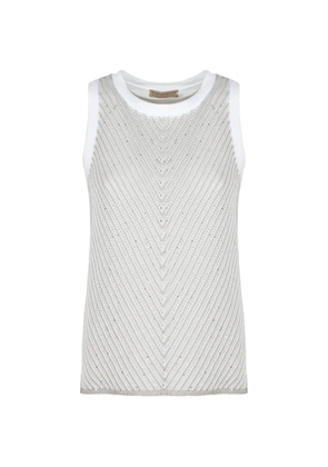 Purotatto sequin-embellished top - White