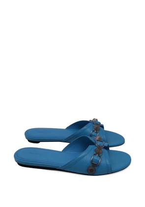 Balenciaga Pre-Owned Cagole leather flat sandals - Blue