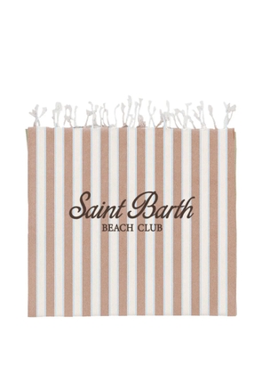 MC2 Saint Barth Fouta striped fringed beach towel - Neutrals
