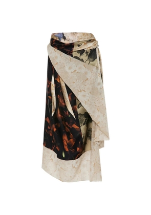 Maison Margiela asymmetrical floral midi skirt - Neutrals