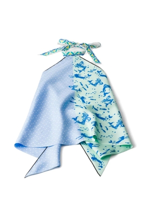 Prada printed silk twill top - Blue